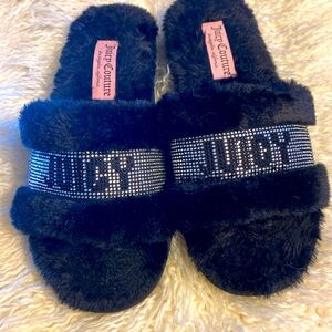 Black Juicy Couture Slippers,Size 8-10